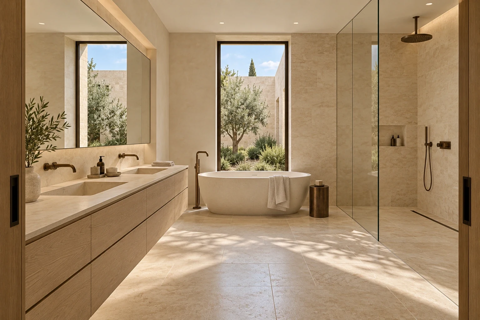 Primary bathroom — Casa Campo conceptual visualization