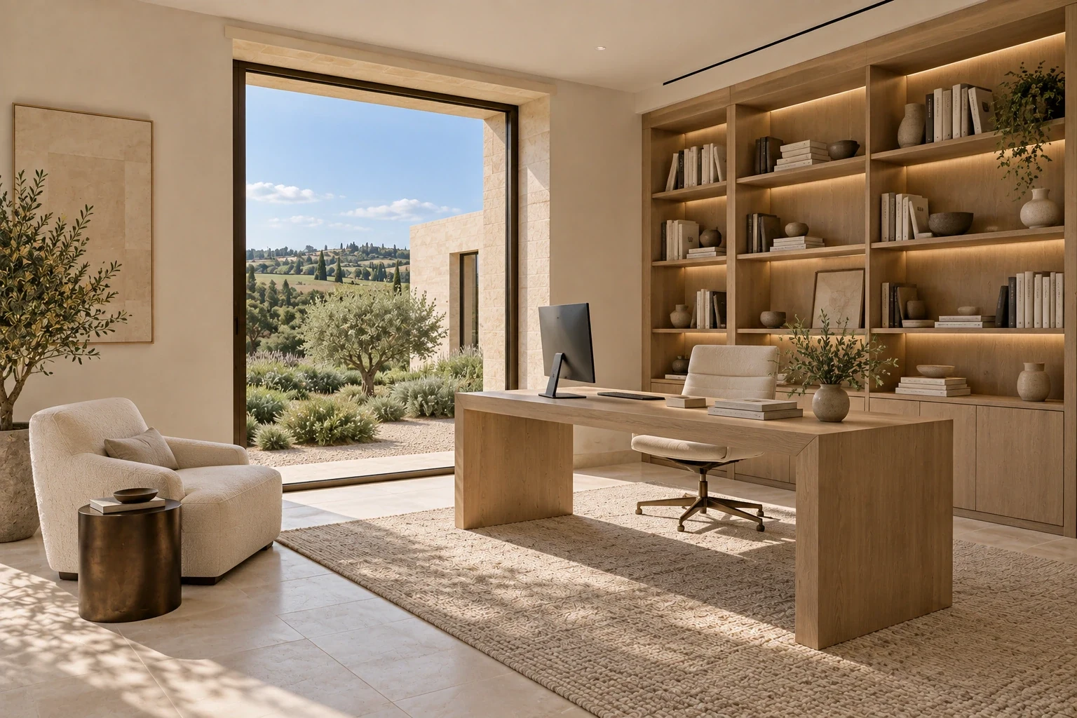 Study / library — Casa Campo conceptual visualization