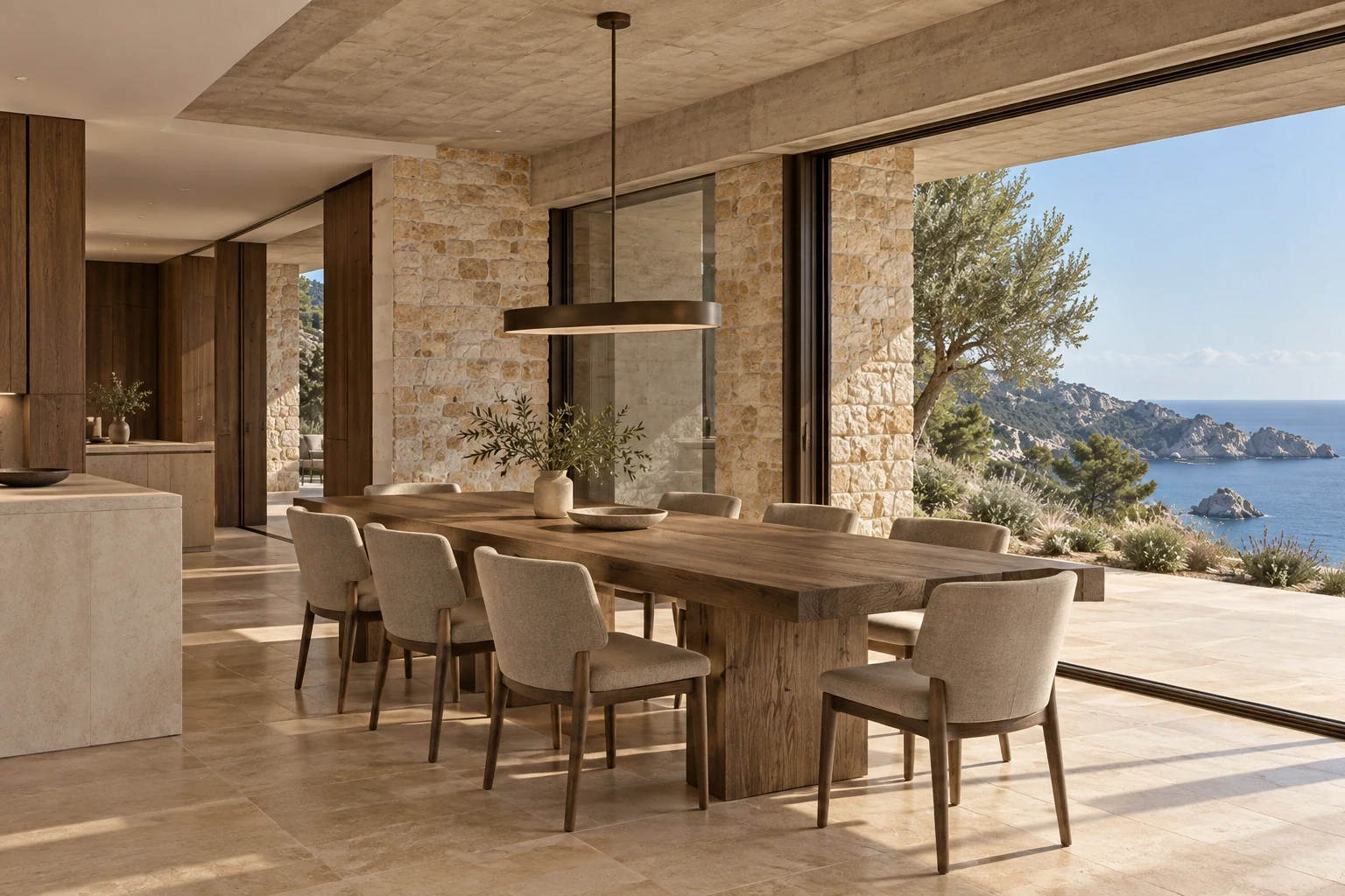 Dining room — Casa Cava, AI-assisted conceptual visualization