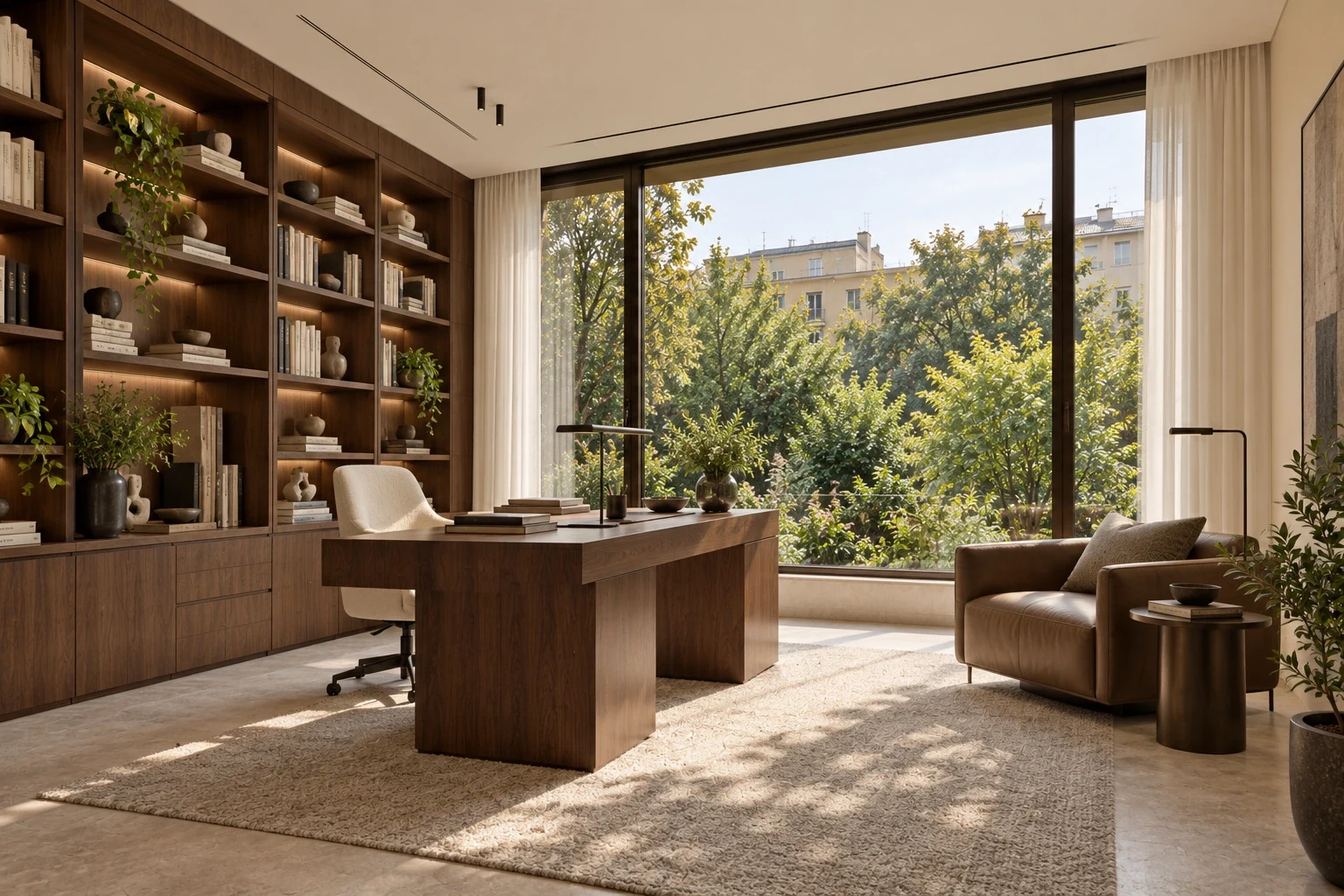 Study / library — Casa Giardino conceptual visualization