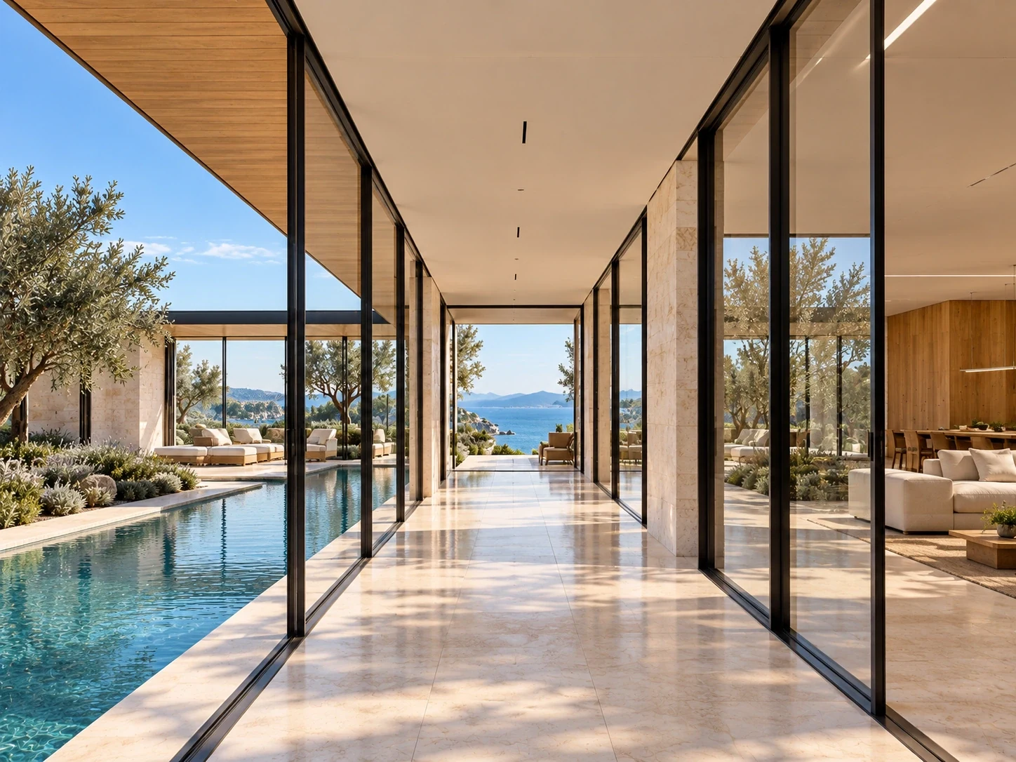 Connecting gallery — Casa Levante, AI-assisted conceptual visualization