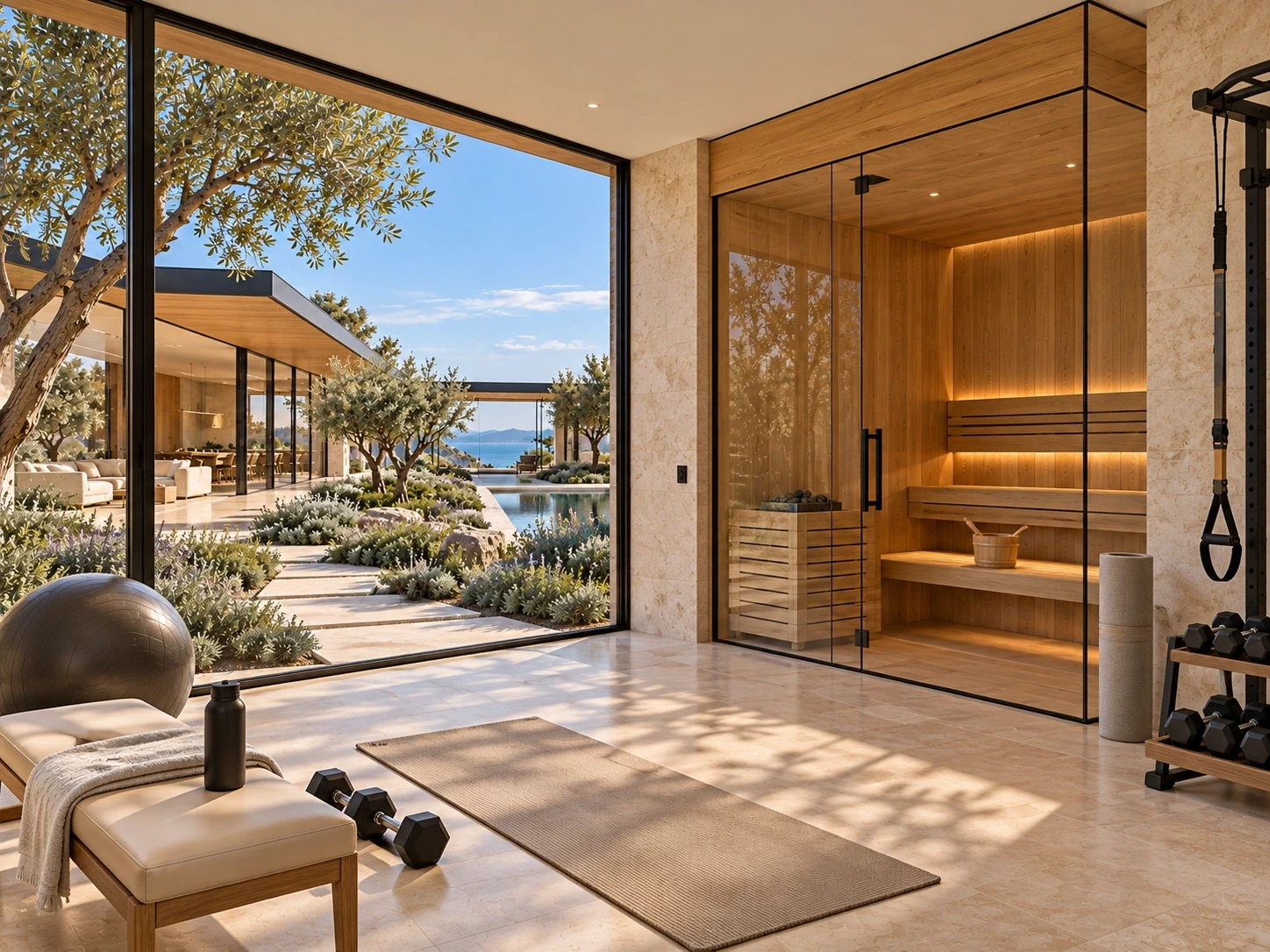Wellness — Casa Levante, AI-assisted conceptual visualization