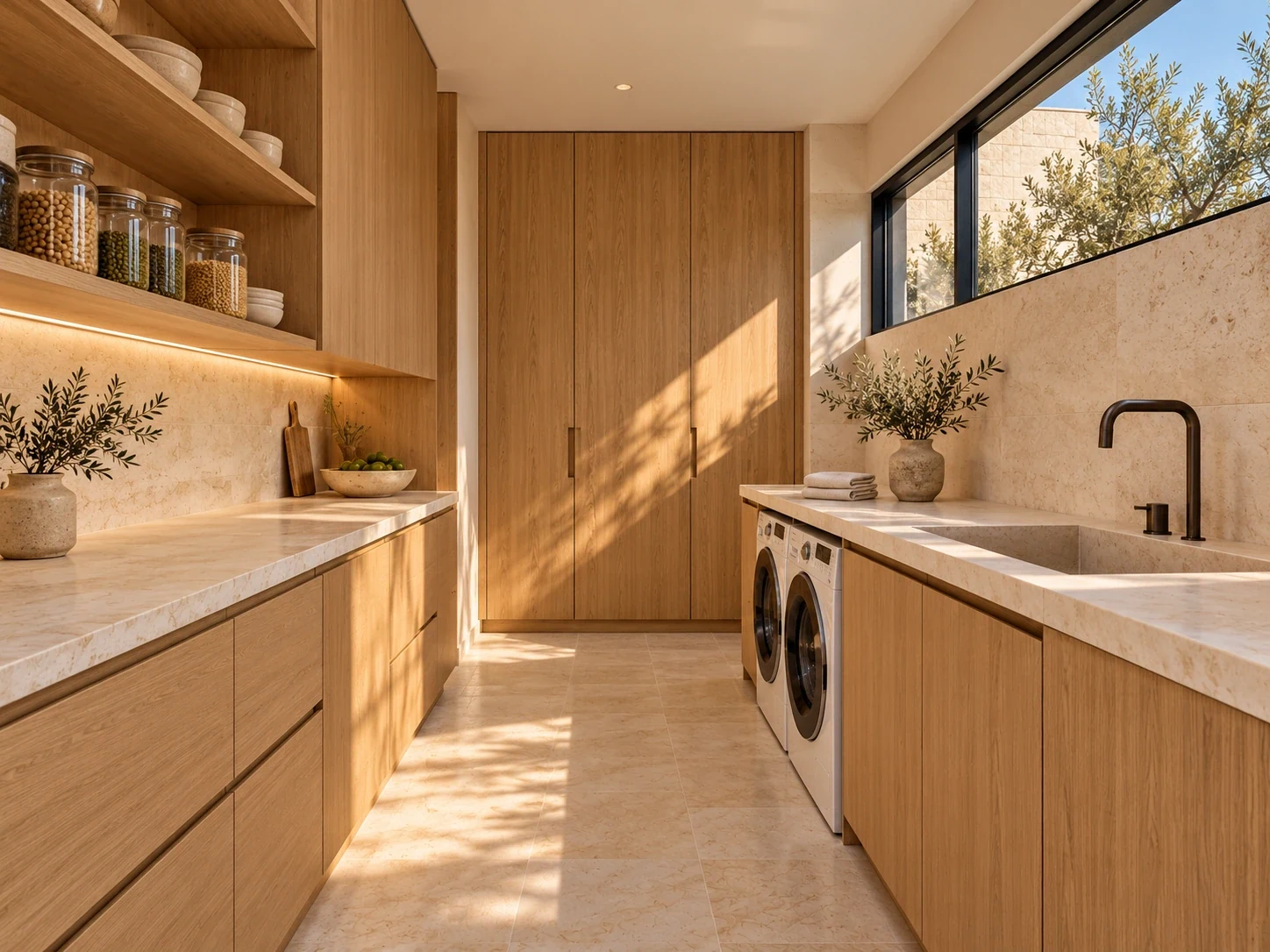 Pantry / utility — Casa Levante, AI-assisted conceptual visualization