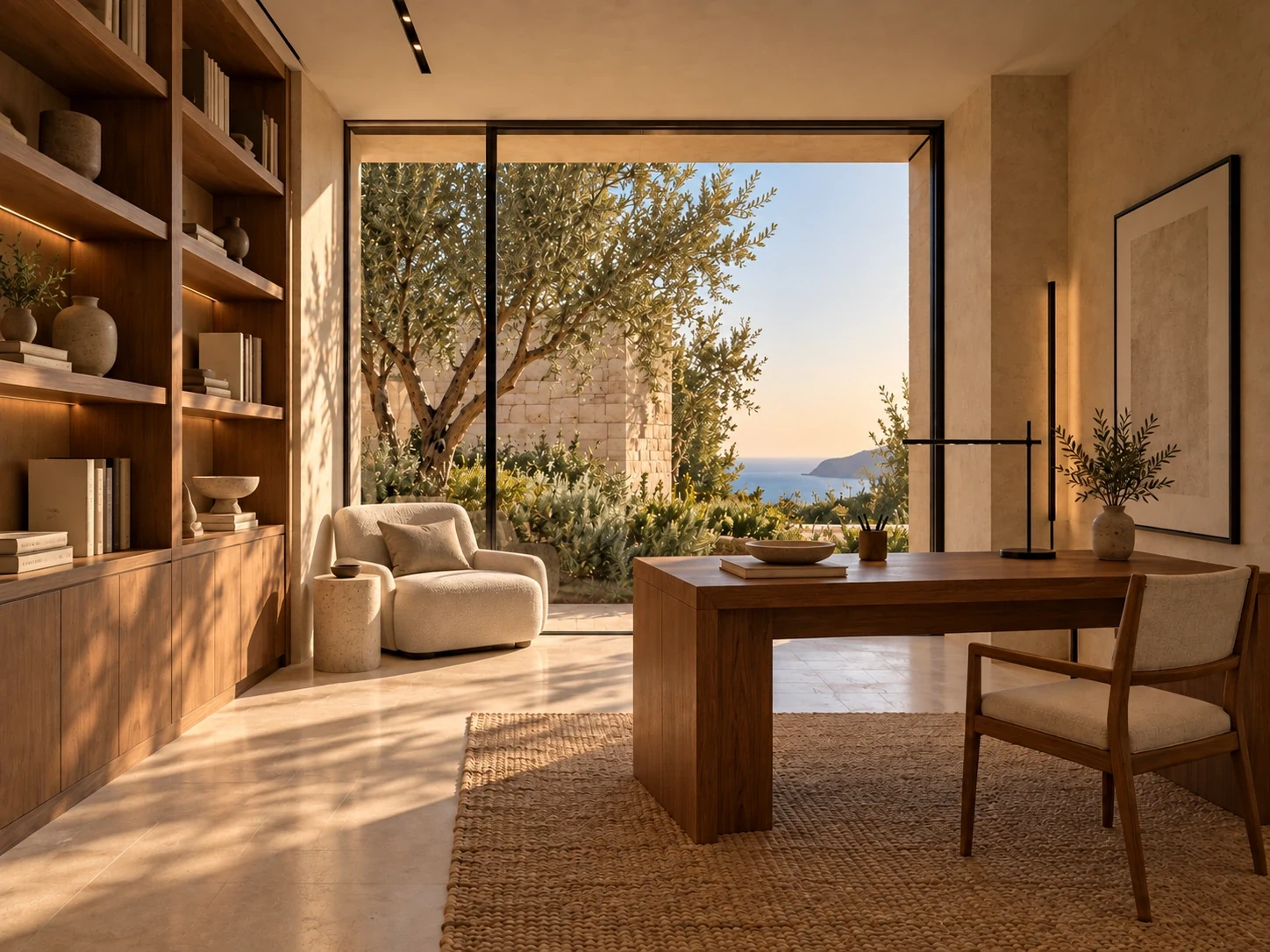 Study / library — Casa Orizzonte conceptual study