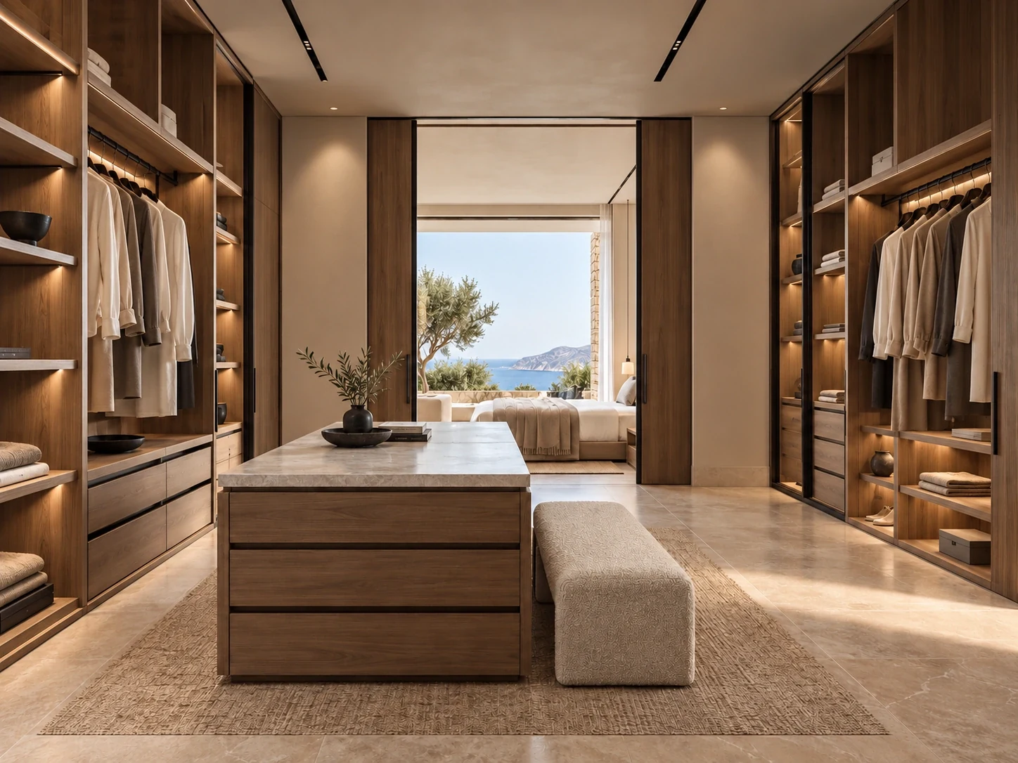 Walk-in dressing room — Casa Orizzonte conceptual study