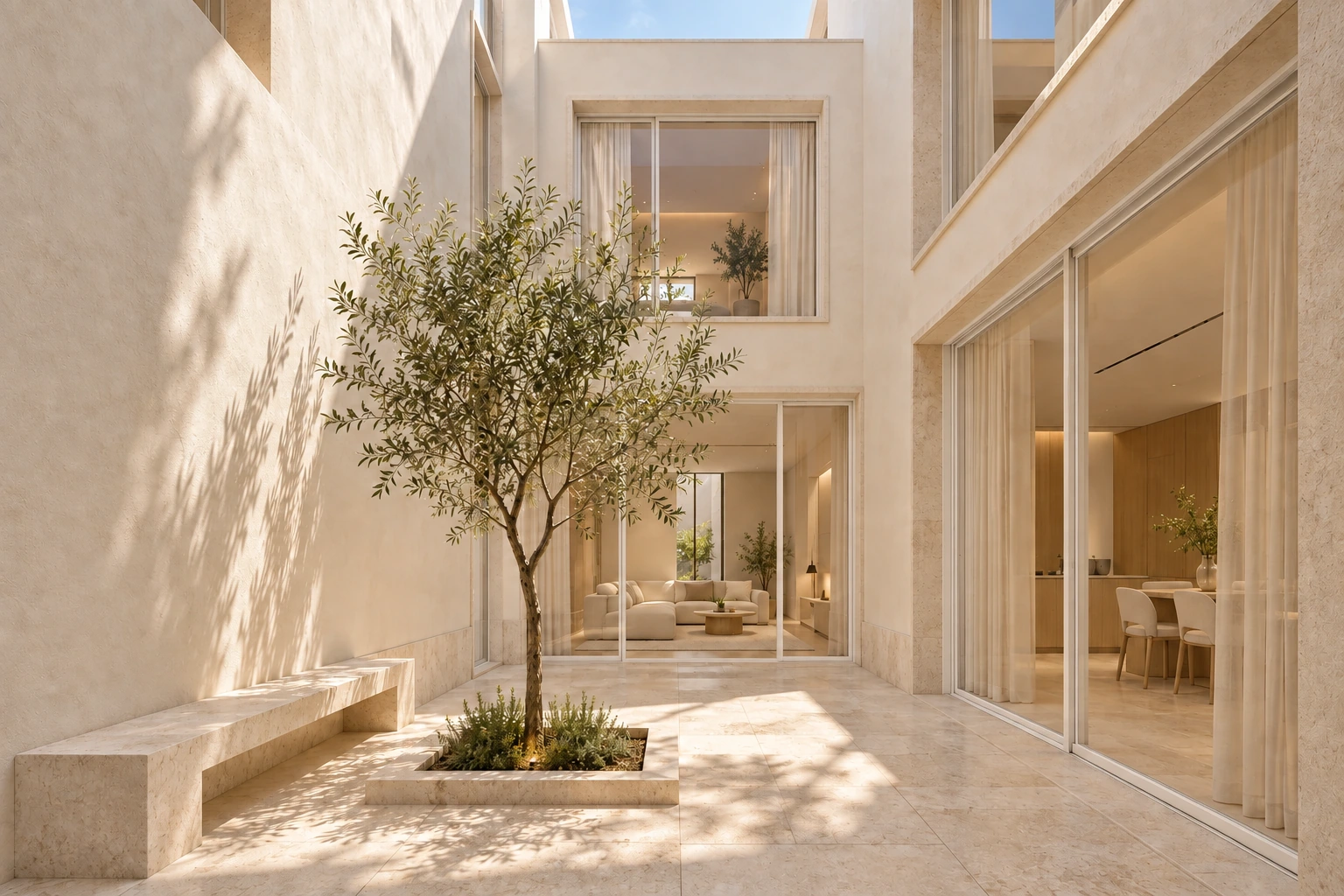 Central patio — Casa Soglia conceptual visualization