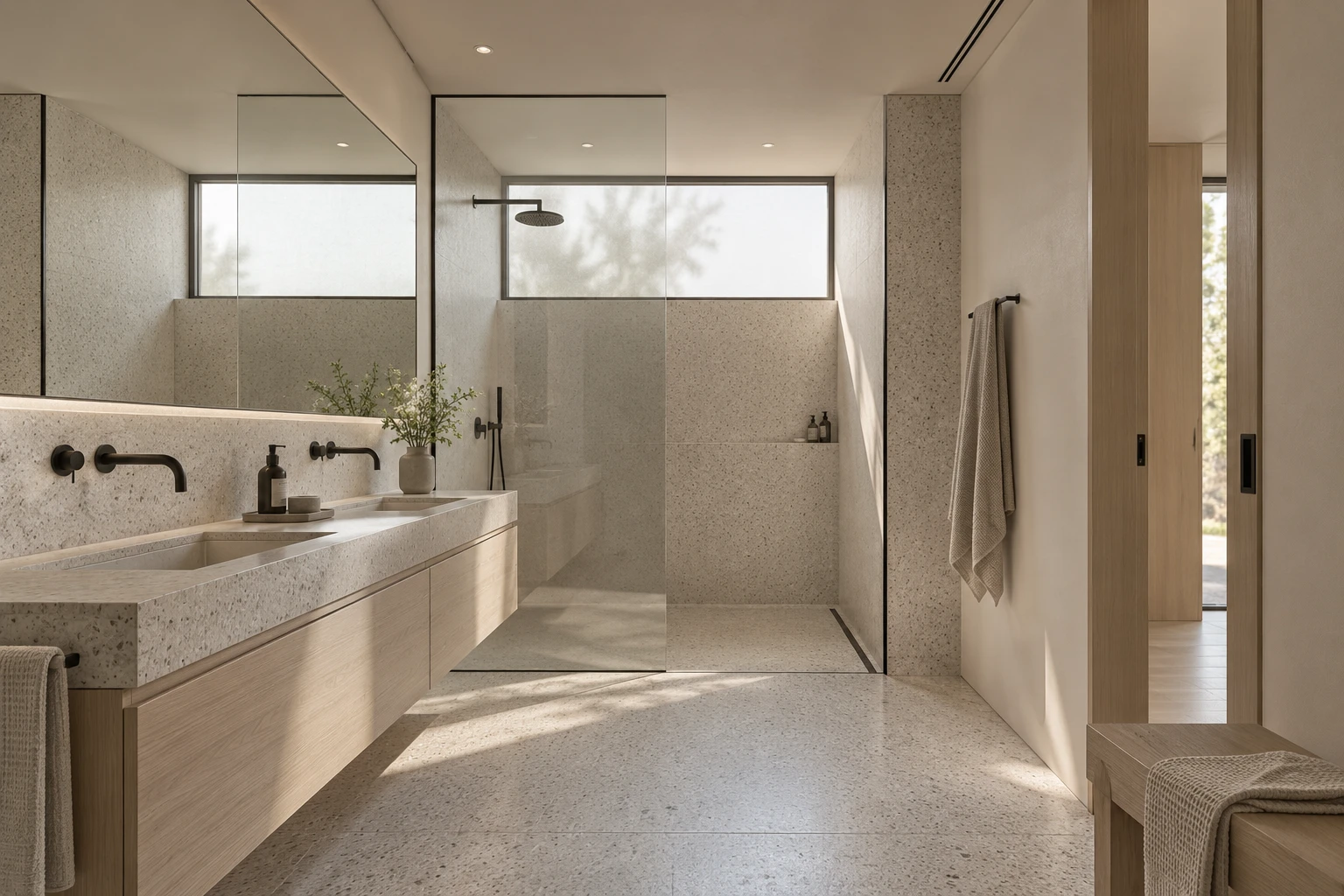 Primary bathroom — CORTE LUCE conceptual visualization