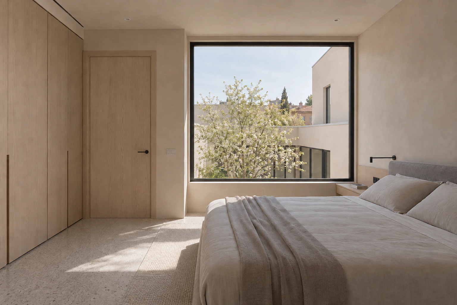 Primary bedroom — CORTE LUCE conceptual visualization