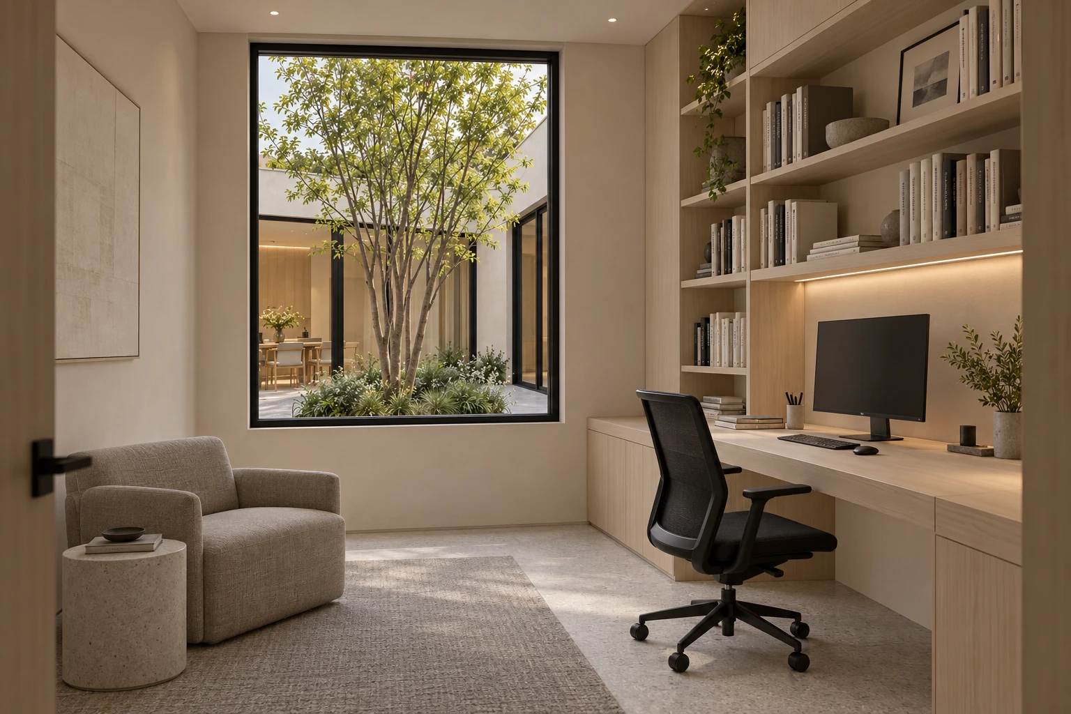 Study and library — CORTE LUCE conceptual visualization