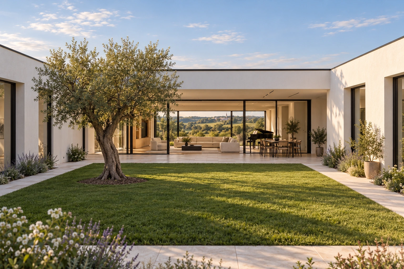 Courtyard / covered terrace — MAISON PLI conceptual visualization