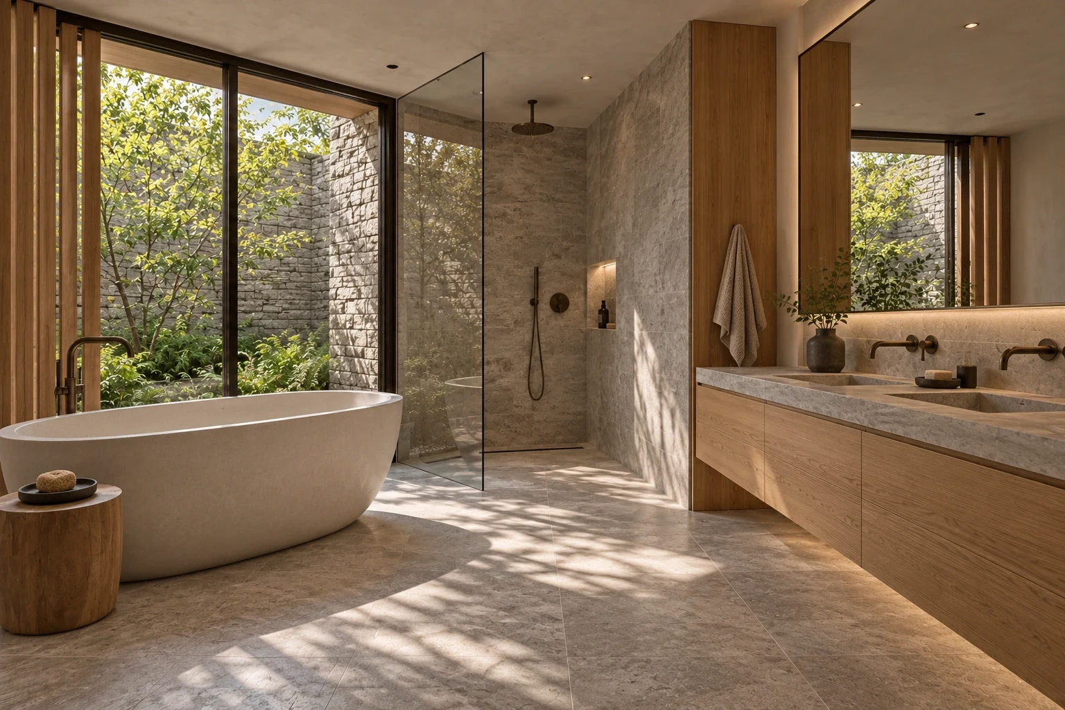 Primary bathroom — RIVE HAUTE conceptual visualization