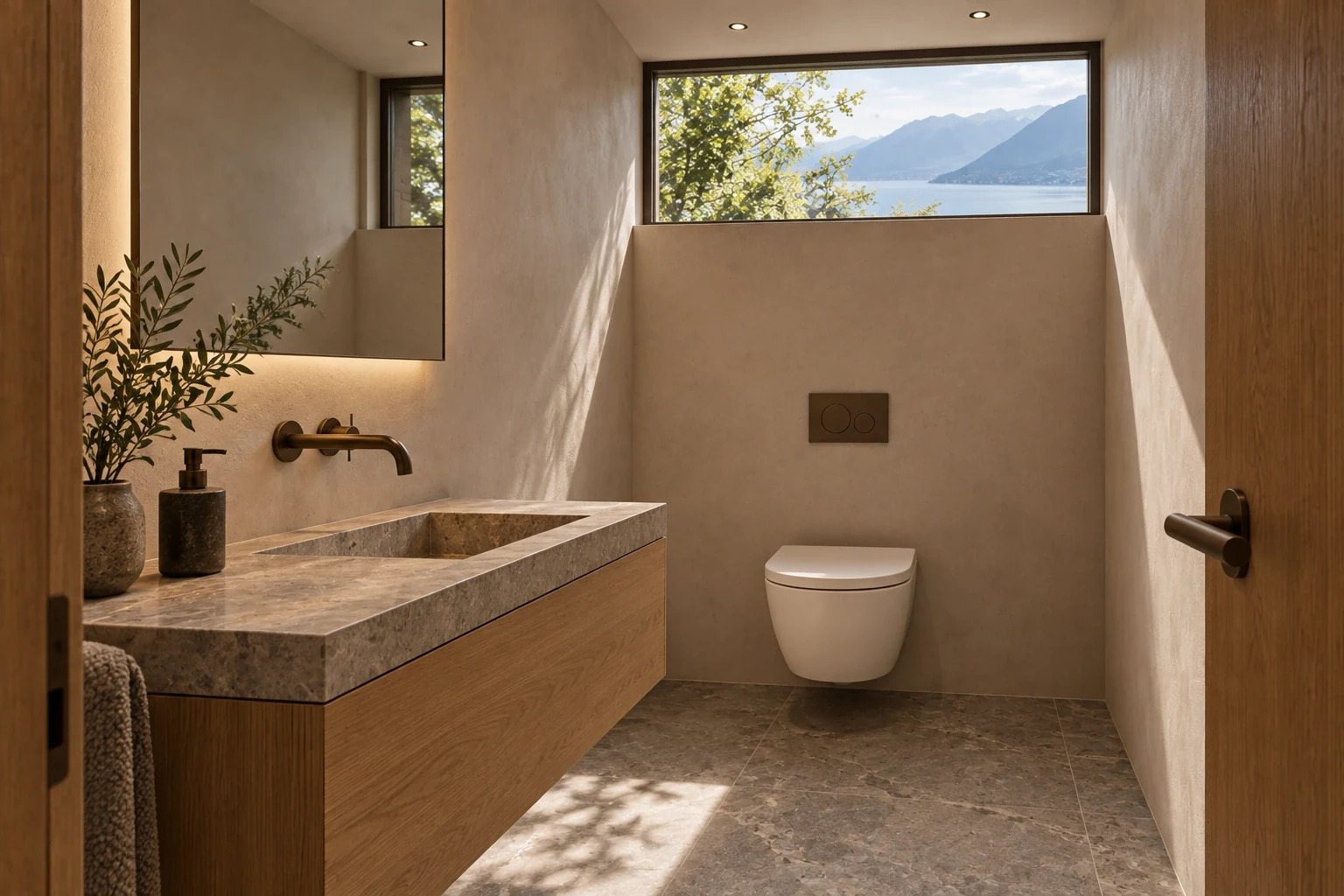 Guest powder room — RIVE HAUTE conceptual visualization