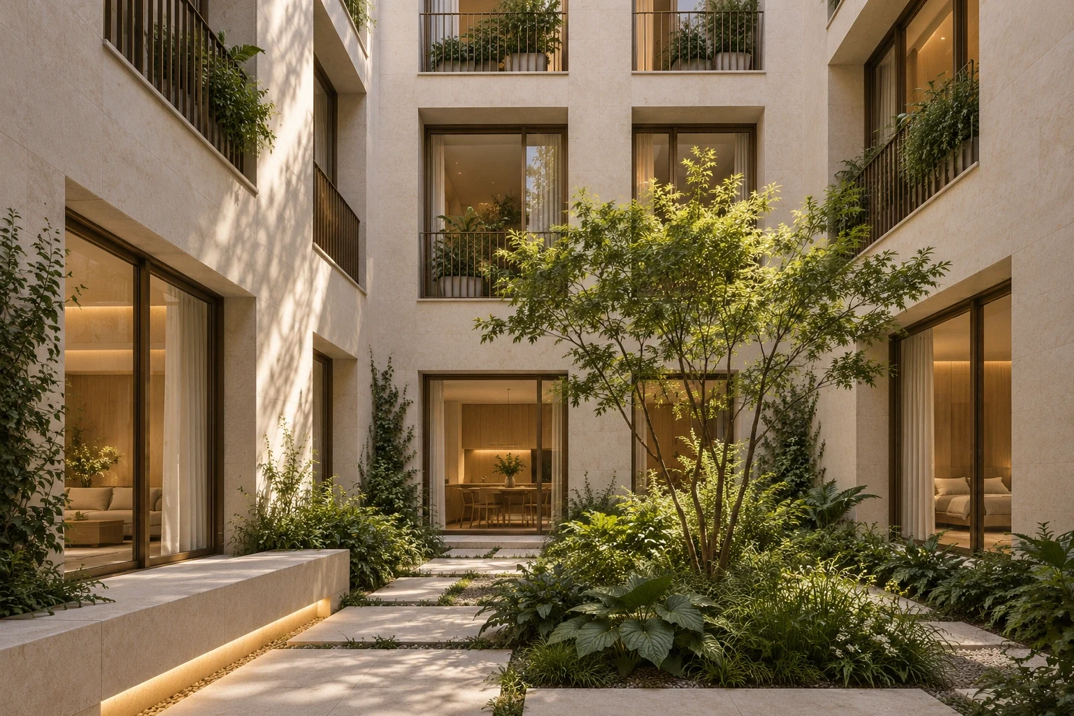 Planted lightwell and garden — RUA 07 conceptual visualization