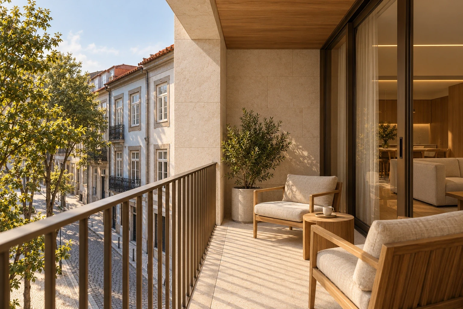 Recessed street-facing loggia — RUA 07 conceptual visualization